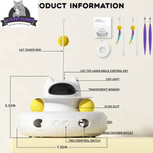 Unleash the Fun with 4-in-1 Interactive Cat Toys! πΎπ Rechargeable Laser, 360Β° Rotation, and Exciting Track Balls for Endless Indoor Playtime! πβ¨