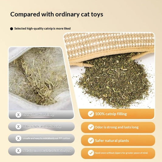 Cat Toy, Catnip Pillow, Self-amusing Chew Toy, Bite-resistant