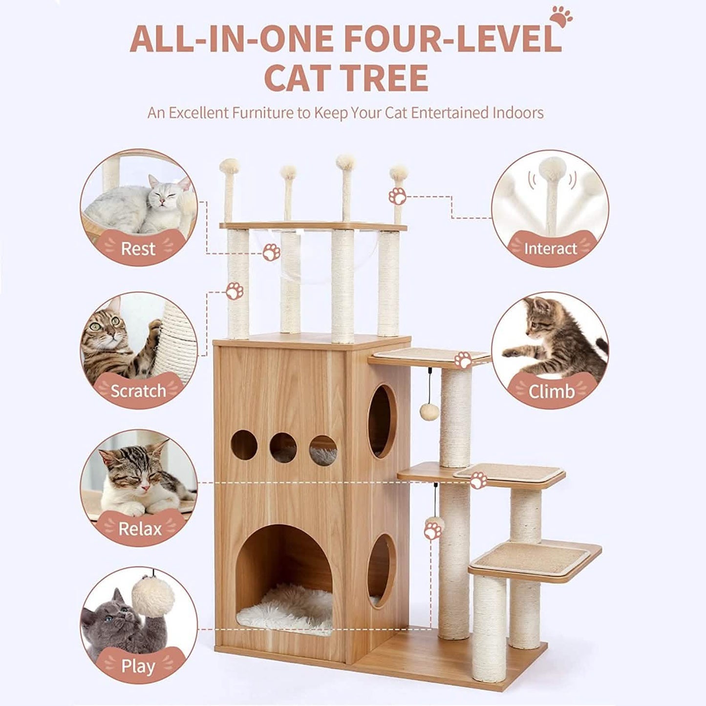 52" Multi-level Cat Tree